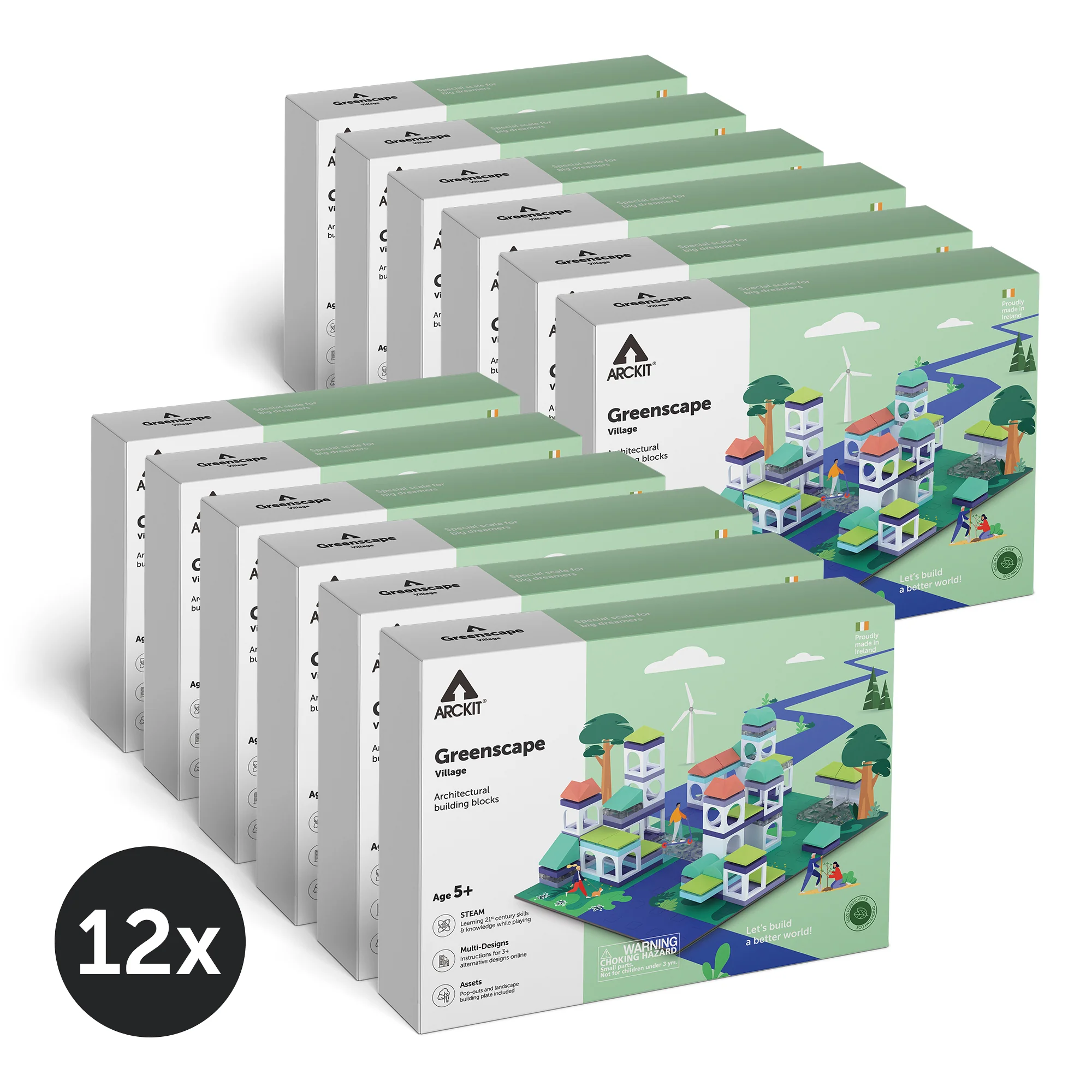Bundle kit of 12 Arckit Greenscape Village Architectural Model Building Kits