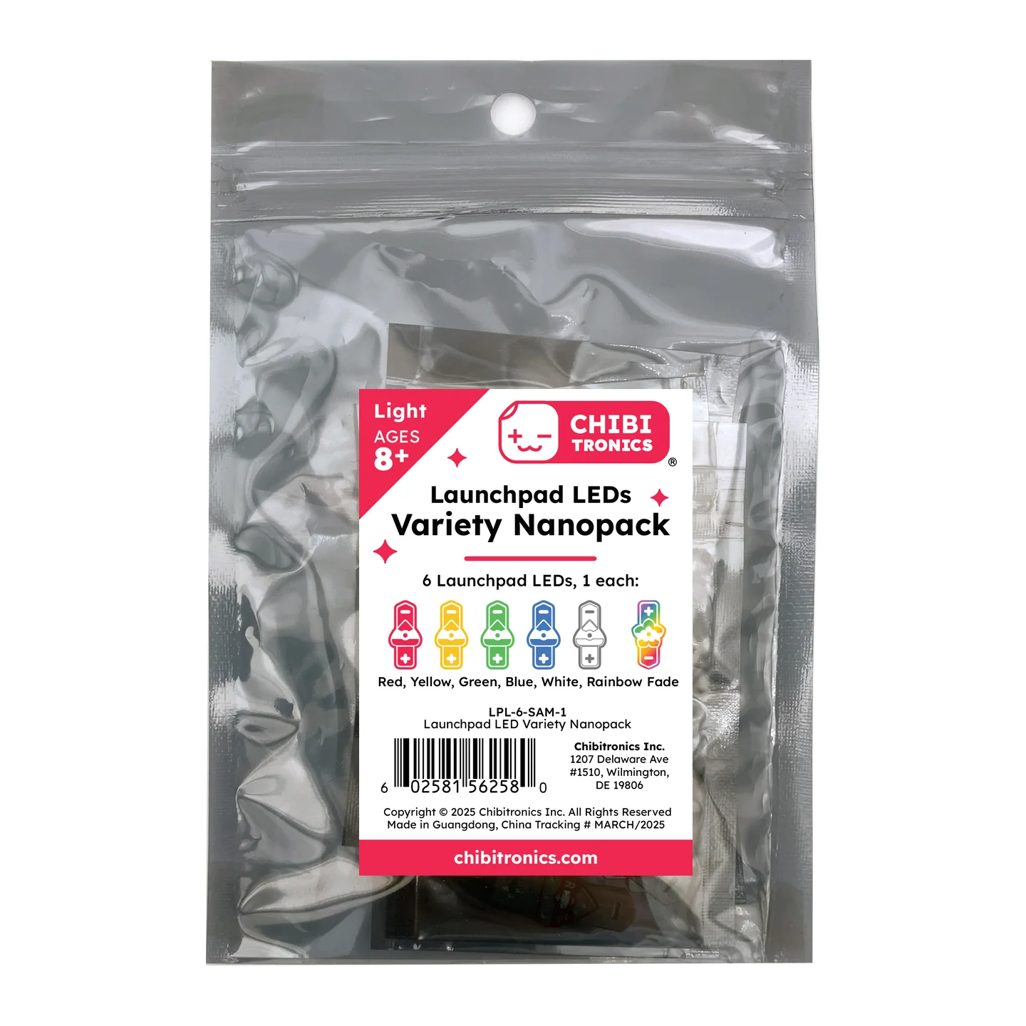 Chibitronics Launchpad LED Variety Nanopack (6 LEDs)