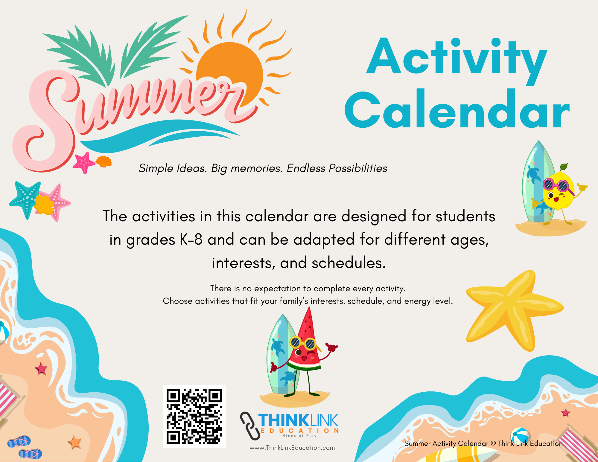 Summer Creativity & Curiosity Activity Calendar (8 Weeks)