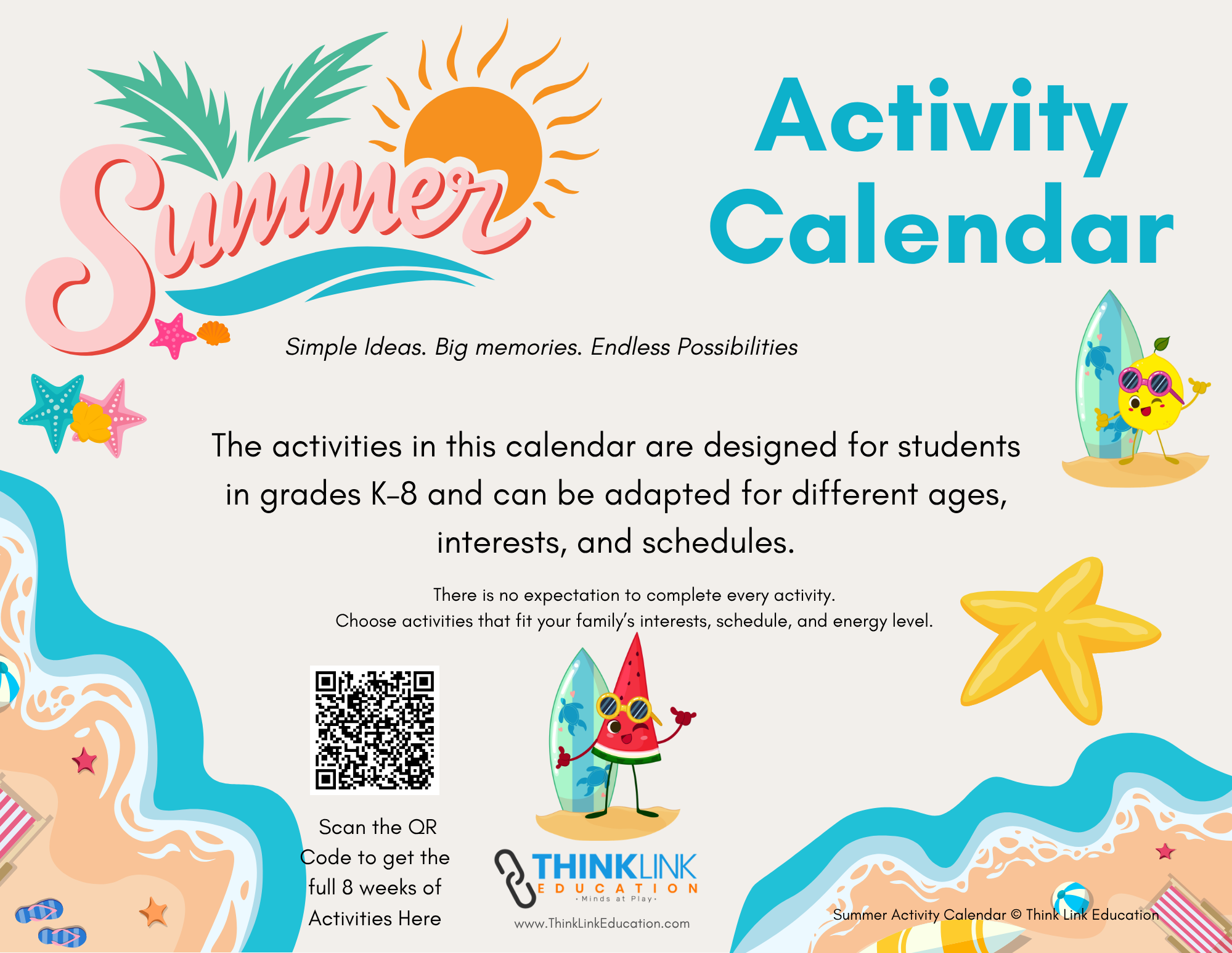 Summer Activity Calendar Sampler (Free Download)