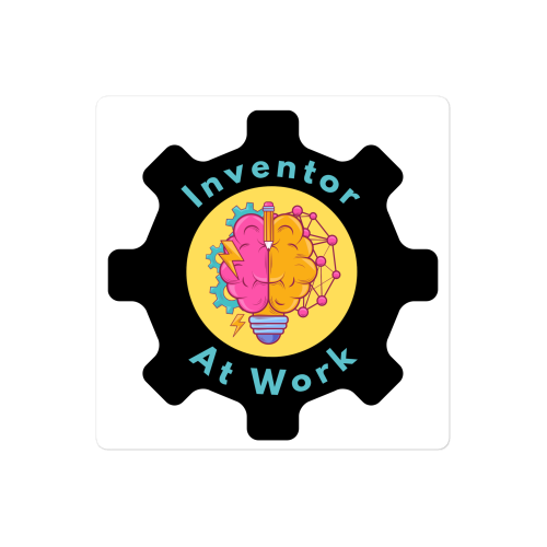 die-cut-stickers-satin-5x5-front-6a80a15a42644.png Inventor At Work Die-cut stickers