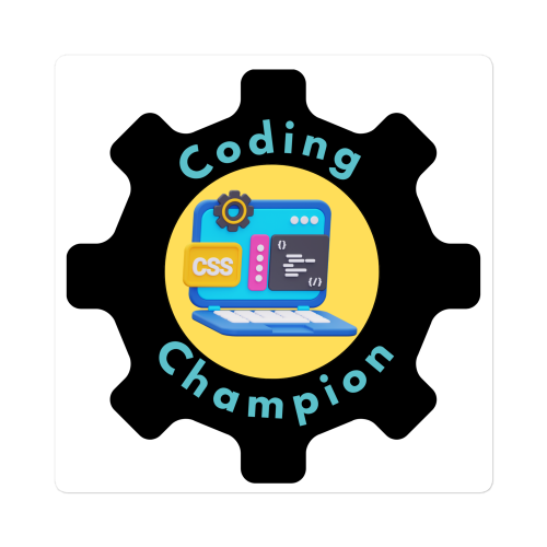 die-cut-stickers-satin-6x6-front-6a80a970ee765.png Coding Champion Die-cut stickers